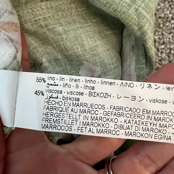 1 day sale! $15! NWT Zara Linen Blend Skirt Green Floral Size Small  3271/781 - Picture 15 of 15